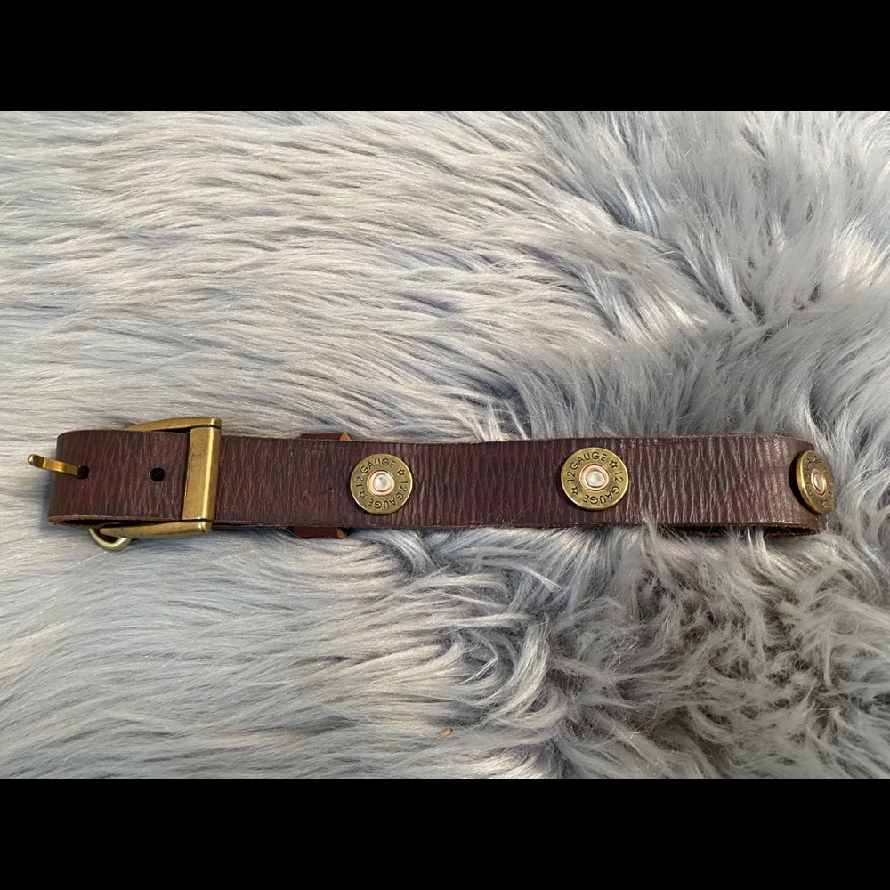 Nocona dog collar brown leather 12 gauge shell 27”